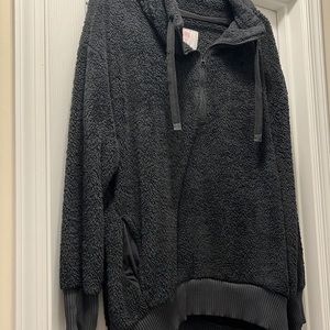 Gray Sherpa pullover quarter zip